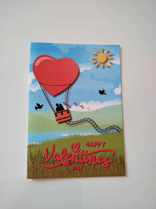 Postal Happy Valentine's Day globo aerostático