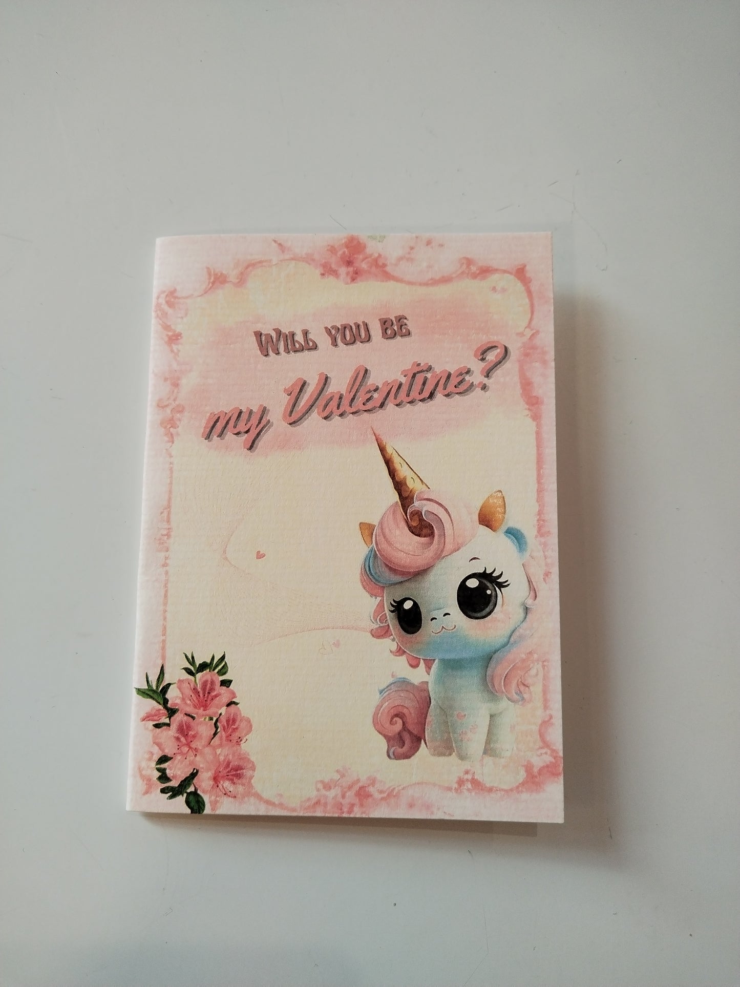 Postal Will You Be My Valentine? Unicornio